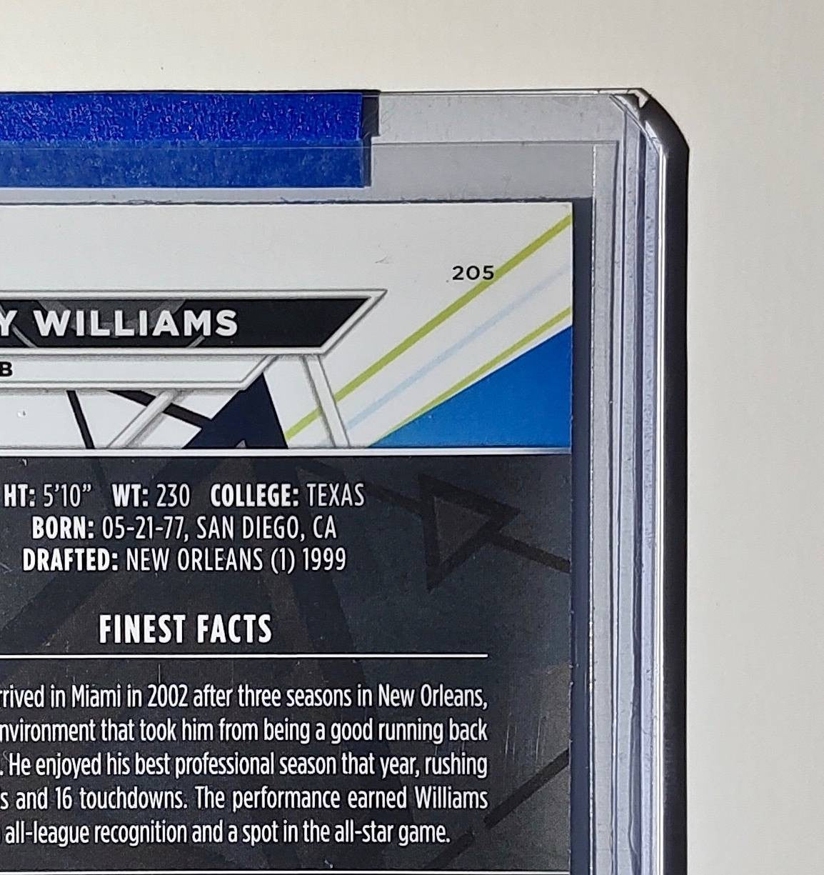 Ricky Williams 2023 Topps Finest Refractor NFL #205 Card Miami Dolphins
