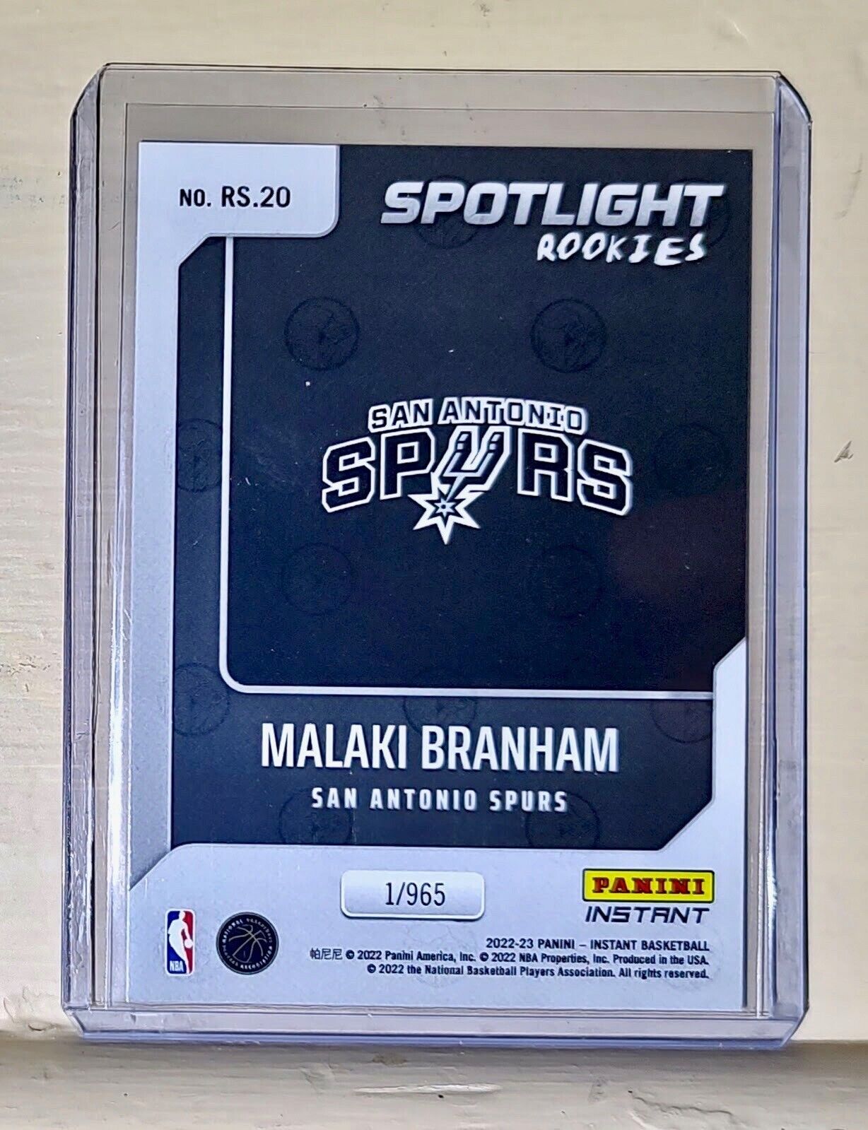 Malaki Branham 2022-23 Panini NBA #20 Spotlight Rookies Card 1/965