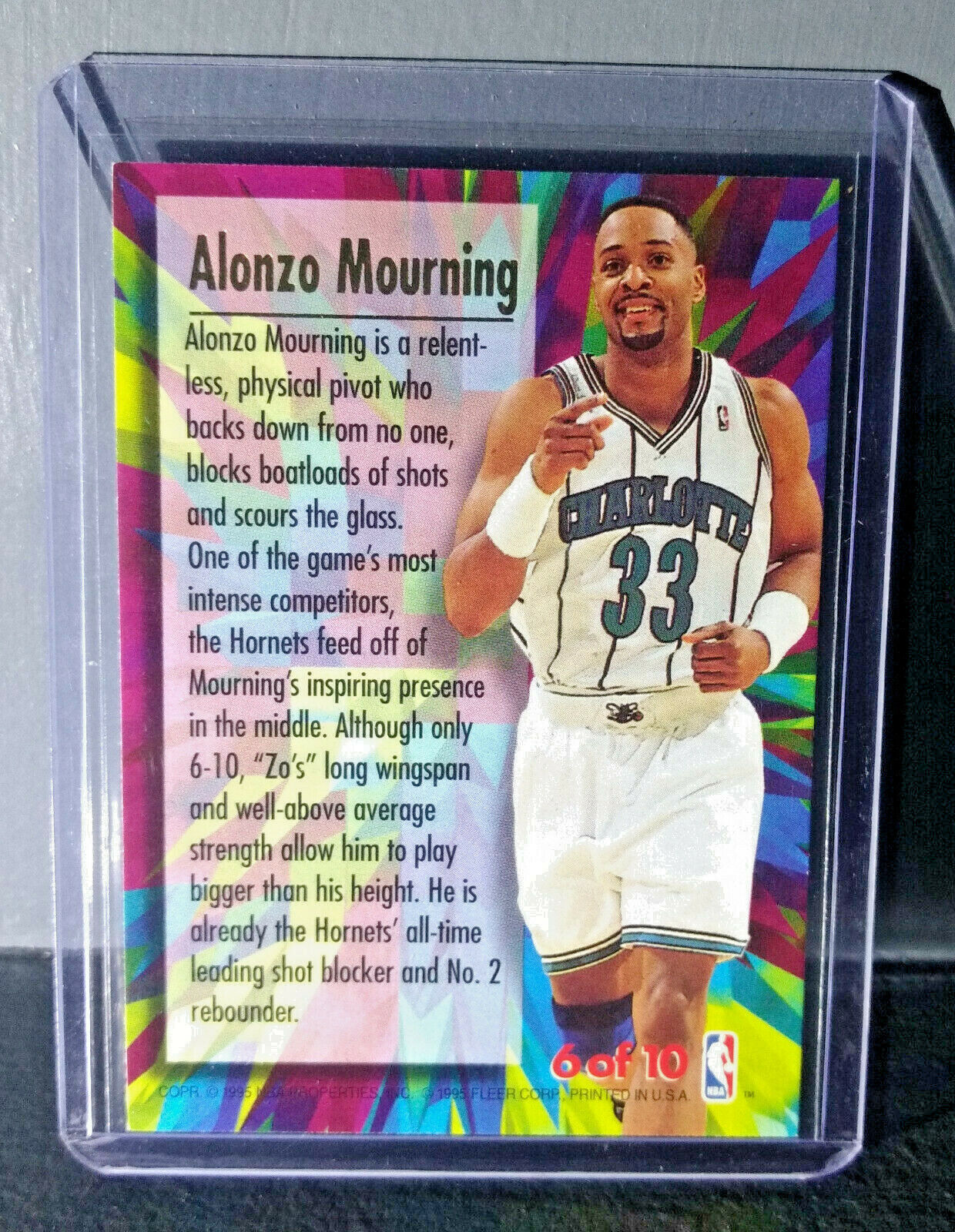 1995-96 Alonzo Mourning Fleer Ultra #6 Ultra Power Basketball Card