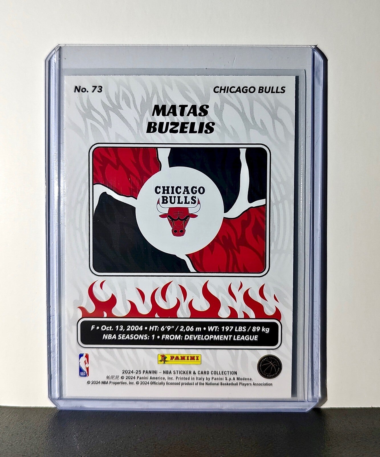 Matas Buzelis Rookie 2024-25 Panini NBA #73 Sticker Card Chicago Bulls
