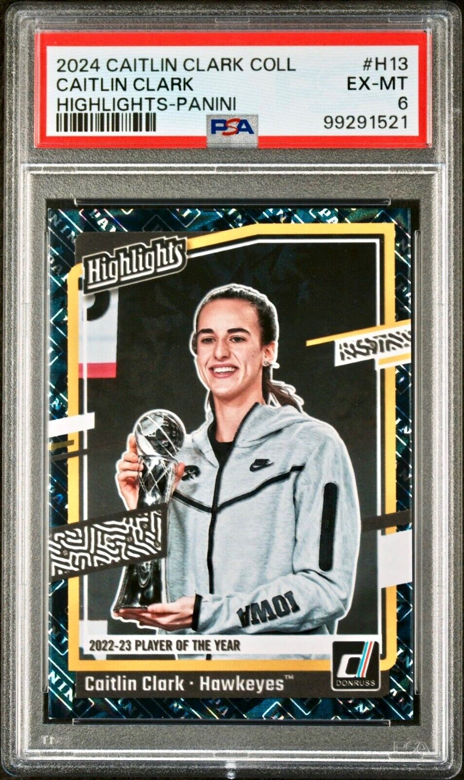 Caitlin Clark 2024 Panini Donruss Highlights H13 Basketball Card PSA 6 EX-MT