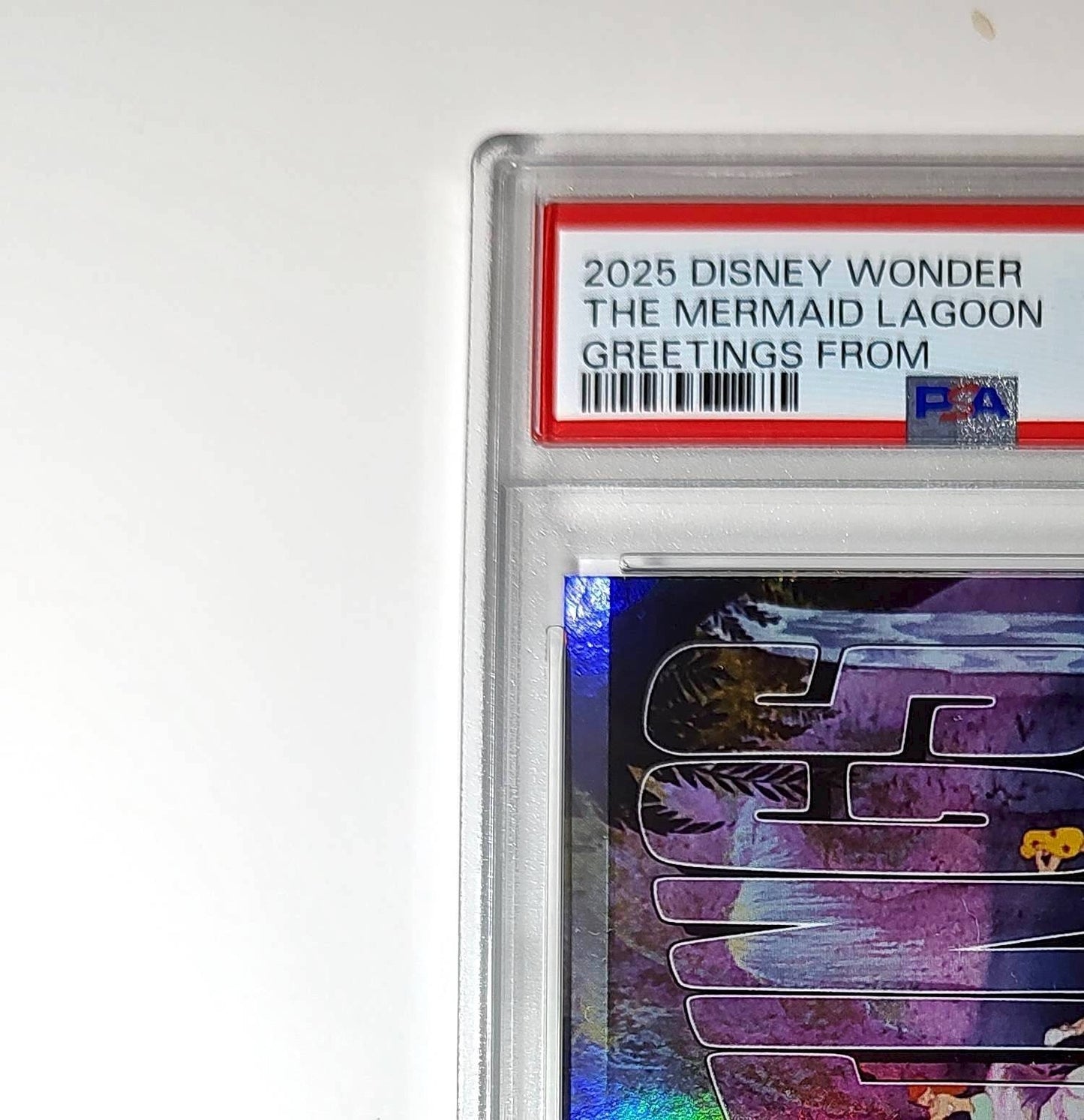 The Mermaid Lagoon 2025 Topps Disney #GF-21 Greetings From Card Peter Pan PSA 9
