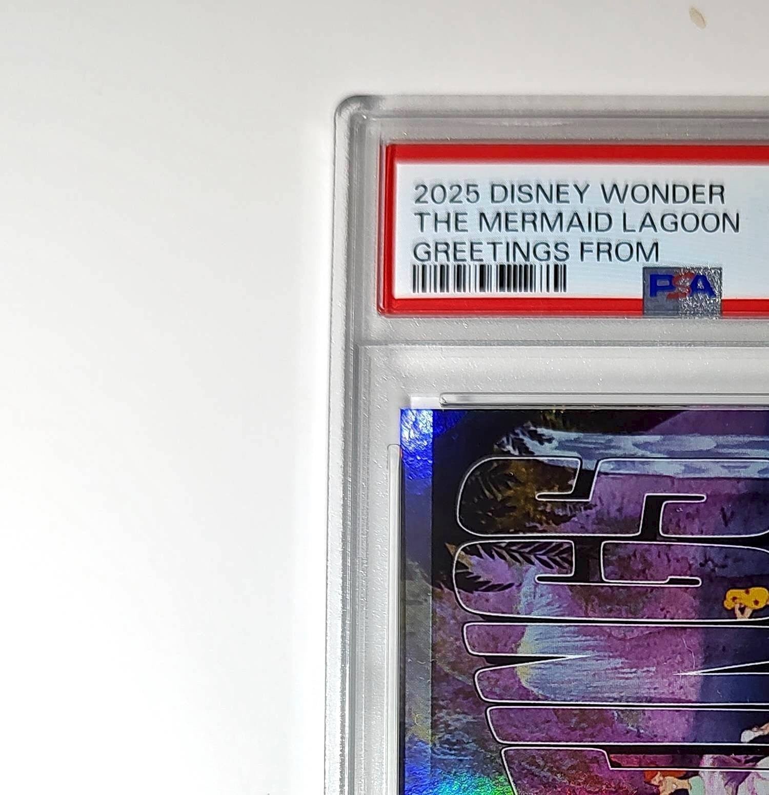 The Mermaid Lagoon 2025 Topps Disney #GF-21 Greetings From Card Peter Pan PSA 9