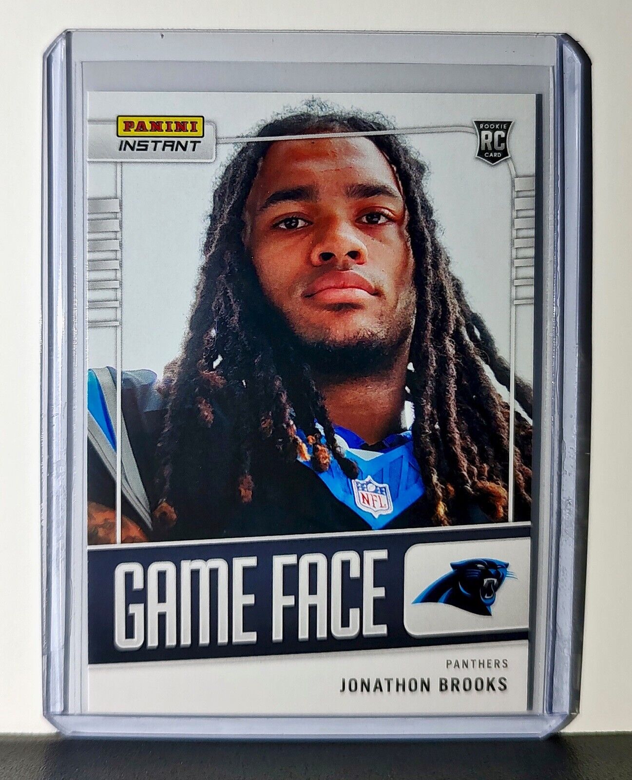 Jonathon Brooks 2024 Panini Game Face #15 NFL Rookie Card Panthers 1/331
