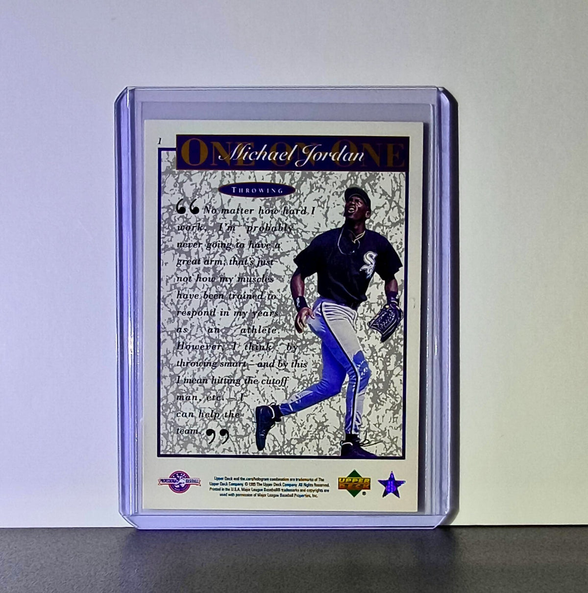 Michael Jordan 1995 Upper Deck Minors One on One #1 Card Chicago Bulls