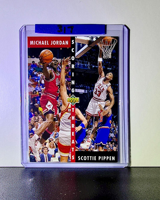 Michael Jordan Scottie Pippen Scoring Threats 1992-93 Upper Deck #62 Card Bulls