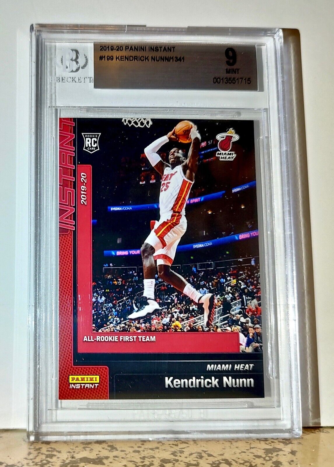 Kendrick Nunn 2019-20 Panini NBA #199 Rookie 1 of 1341 BGS 9.5 Gem Mint Heat