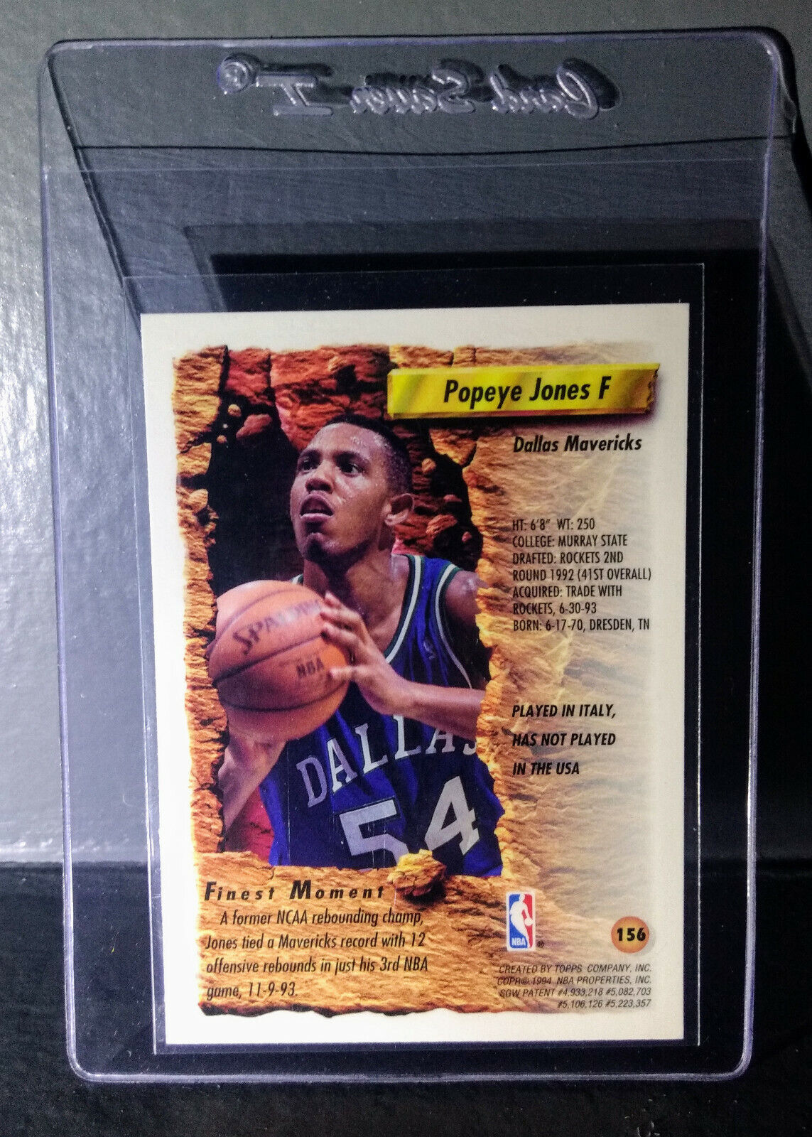 1993-94 Topps Finest Popeye Jones #156 Rookie Basketball Card