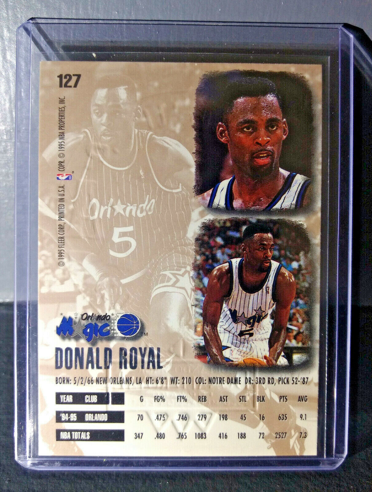 1995-96 Donald Royal Fleer Ultra Gold Medallion #127 Basketball Card