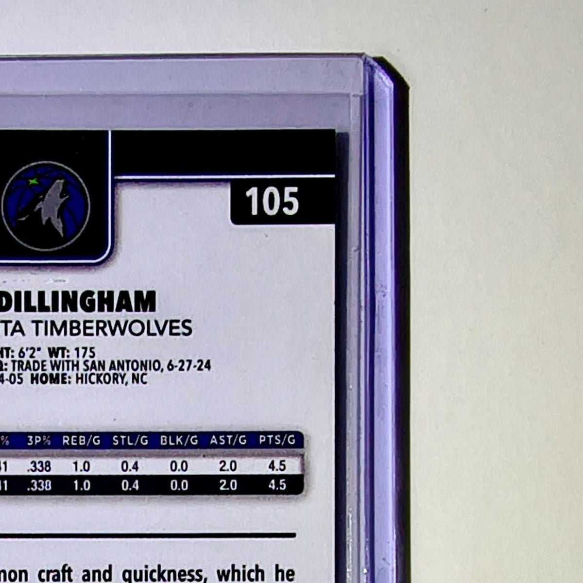 Rob Dillingham 2025-26 NBA Topps Chrome Update #105 Card Minnesota Timberwolves