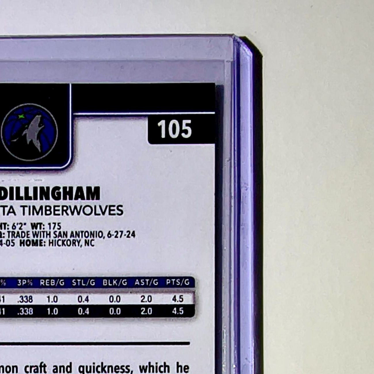 Rob Dillingham 2025-26 NBA Topps Chrome Update #105 Card Minnesota Timberwolves