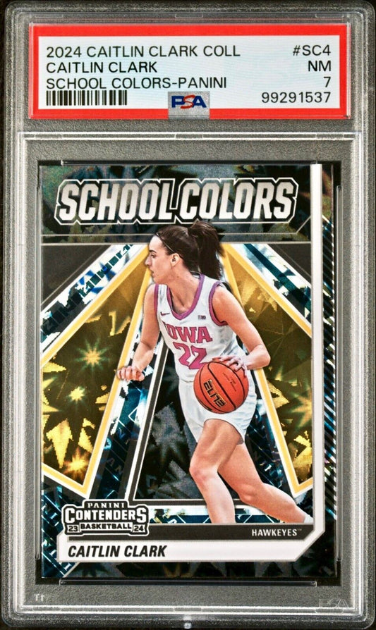 Caitlin Clark 2024 Panini College Contenders School Colors #SC4 PSA 7 NM