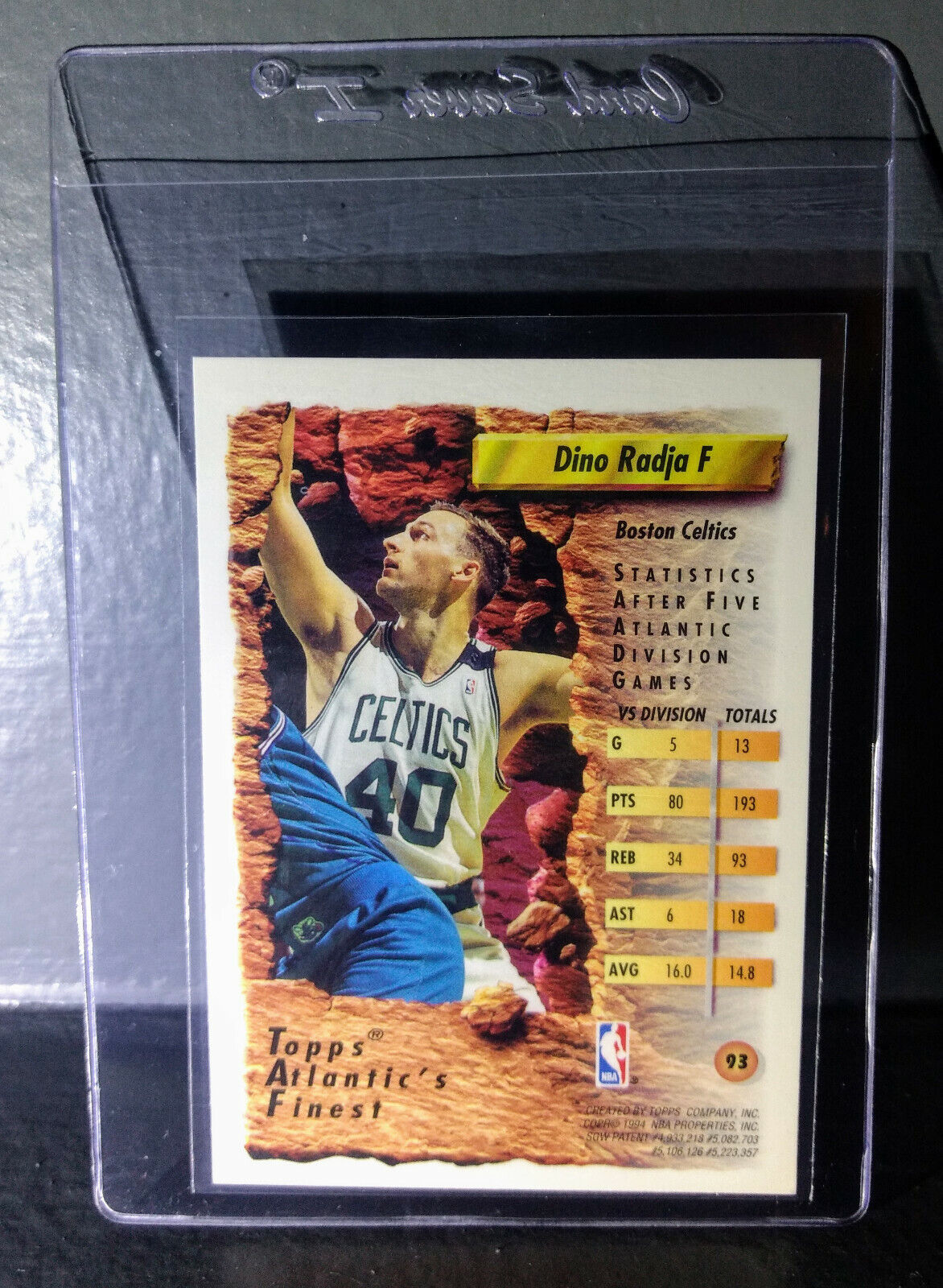 1993-94 Topps Finest Dino Radja #93 Atlantic's Finest Basketball Card