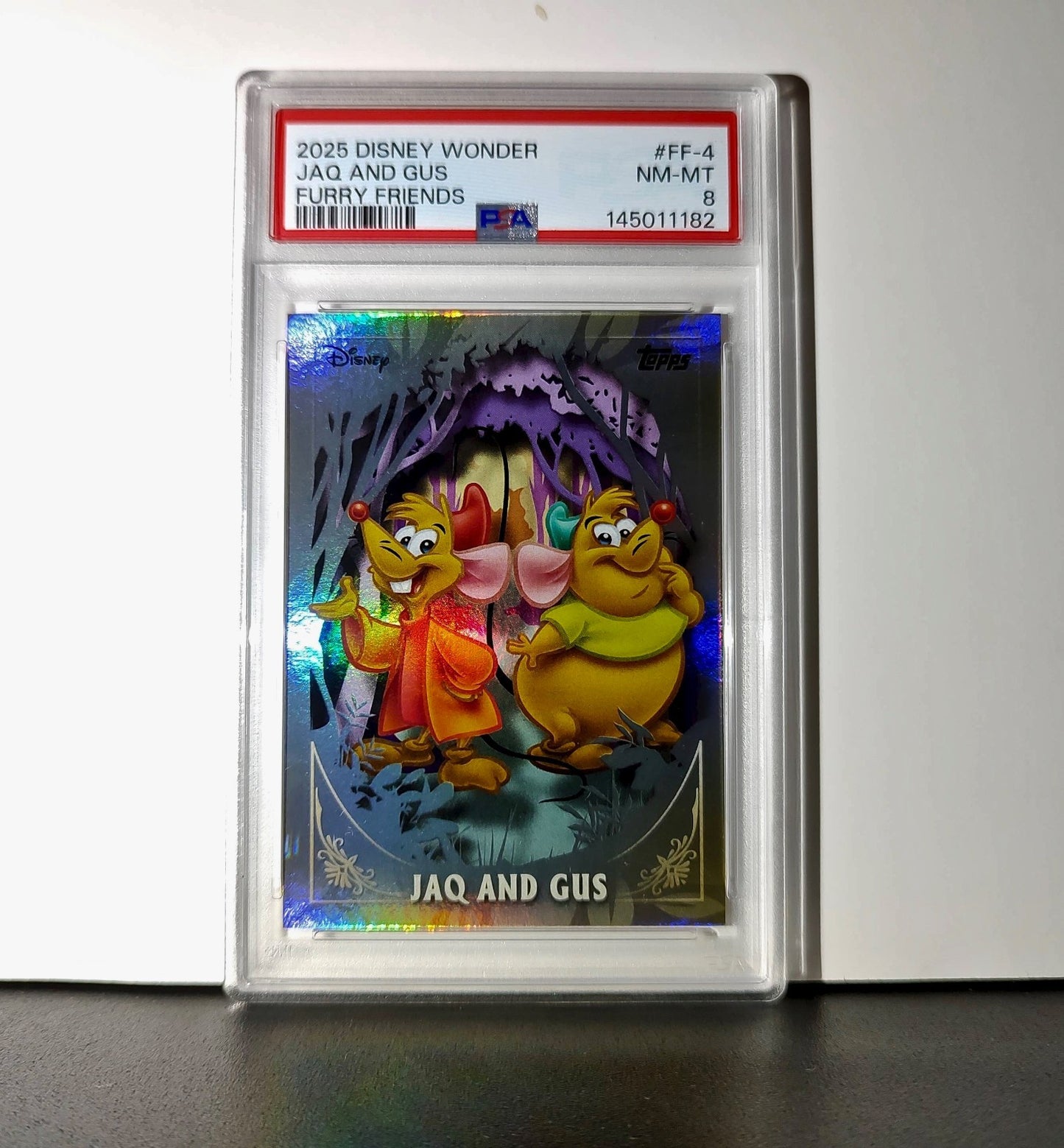 Jaq and Gus 2025 Topps Disney #FF-4 Furry Friends Card Cinderella PSA 8
