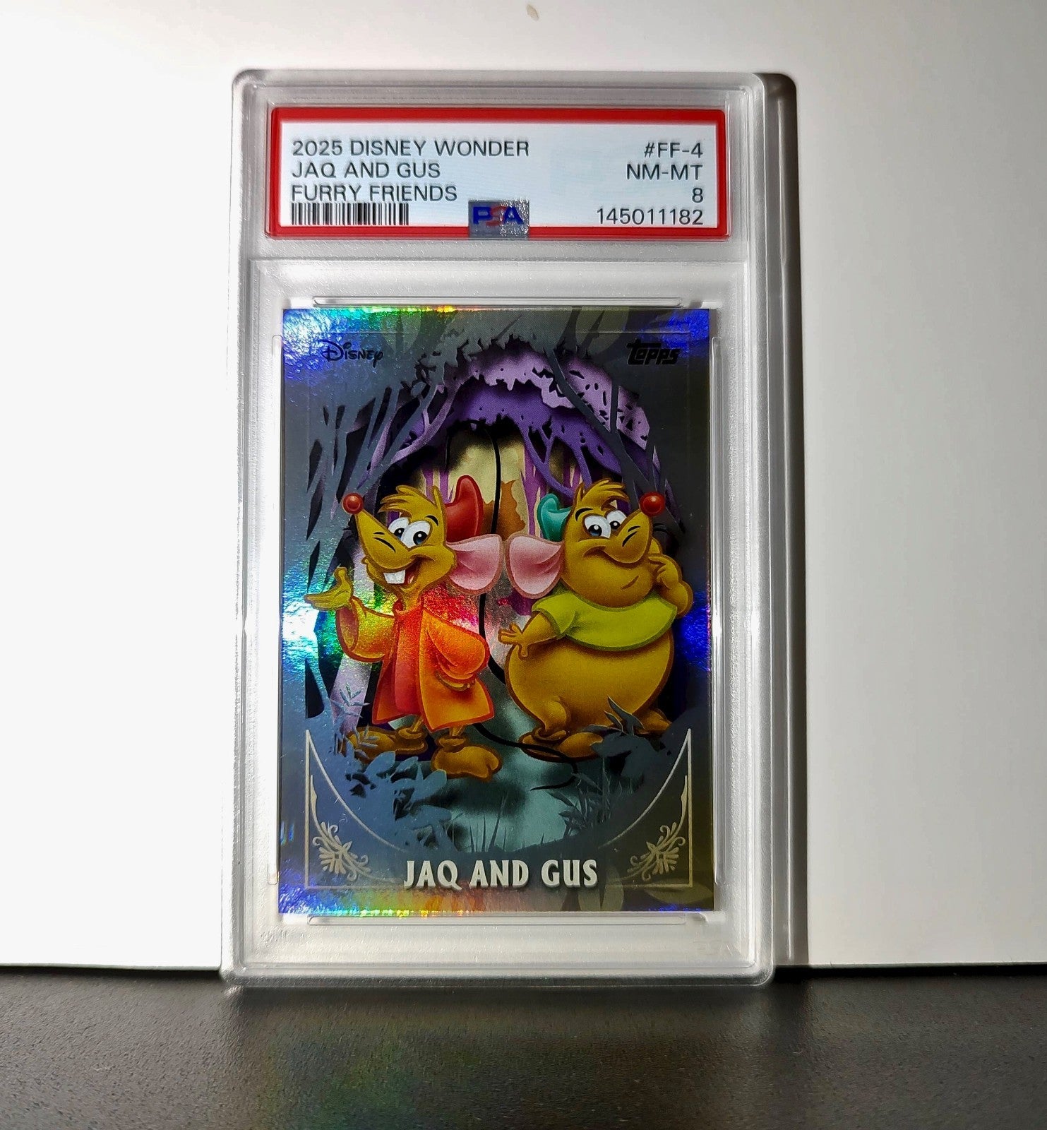 Jaq and Gus 2025 Topps Disney #FF-4 Furry Friends Card Cinderella PSA 8