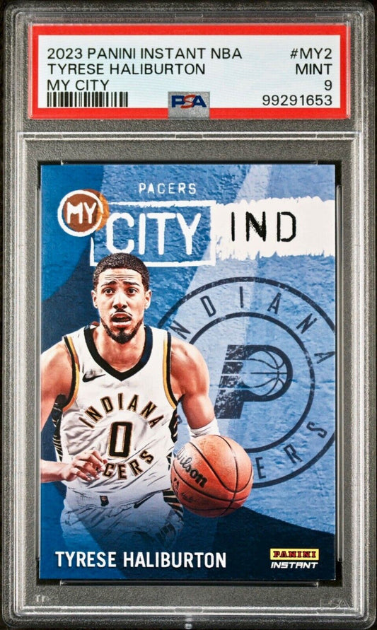 Tyrese Haliburton 2023 Panini MyCity NBA #MY-2 Basketball Card PSA 9 Mint