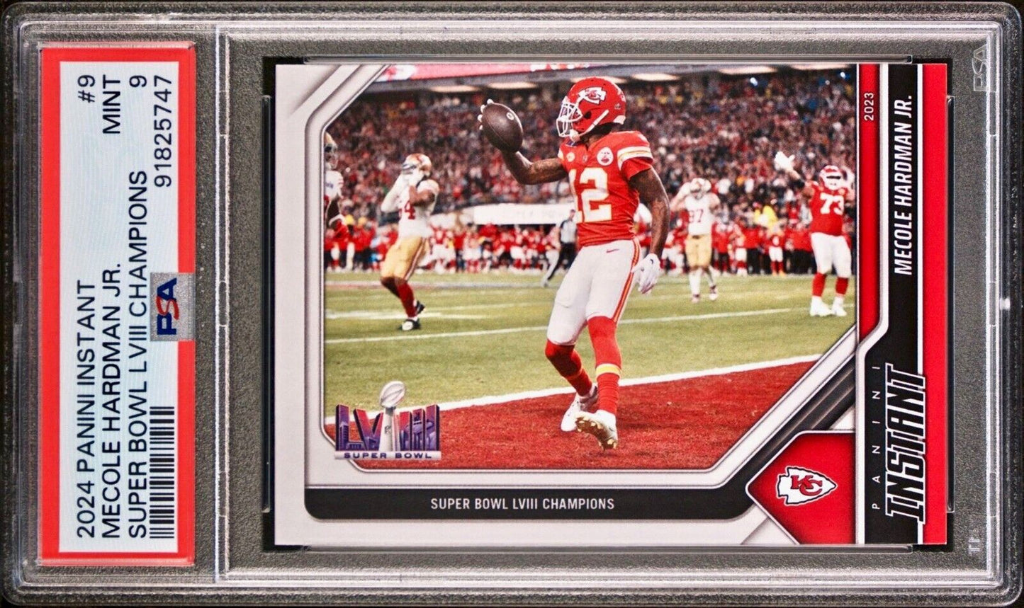 Mecole Hardman Jr. 2023 Panini NFL Superbowl LVIII Champions #9 Card PSA 9 Mint