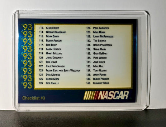 Checklist #3 Checklist 1993 Maxx Premier Plus Racing #211 NASCAR Card