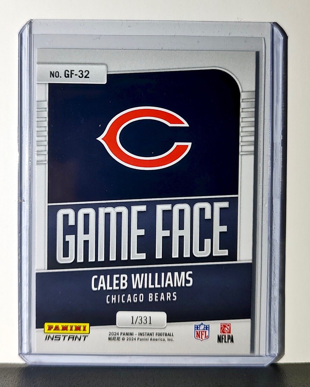 Caleb Williams 2024 Panini Game Face #32 NFL Rookie Card Chicago Bears 1/331
