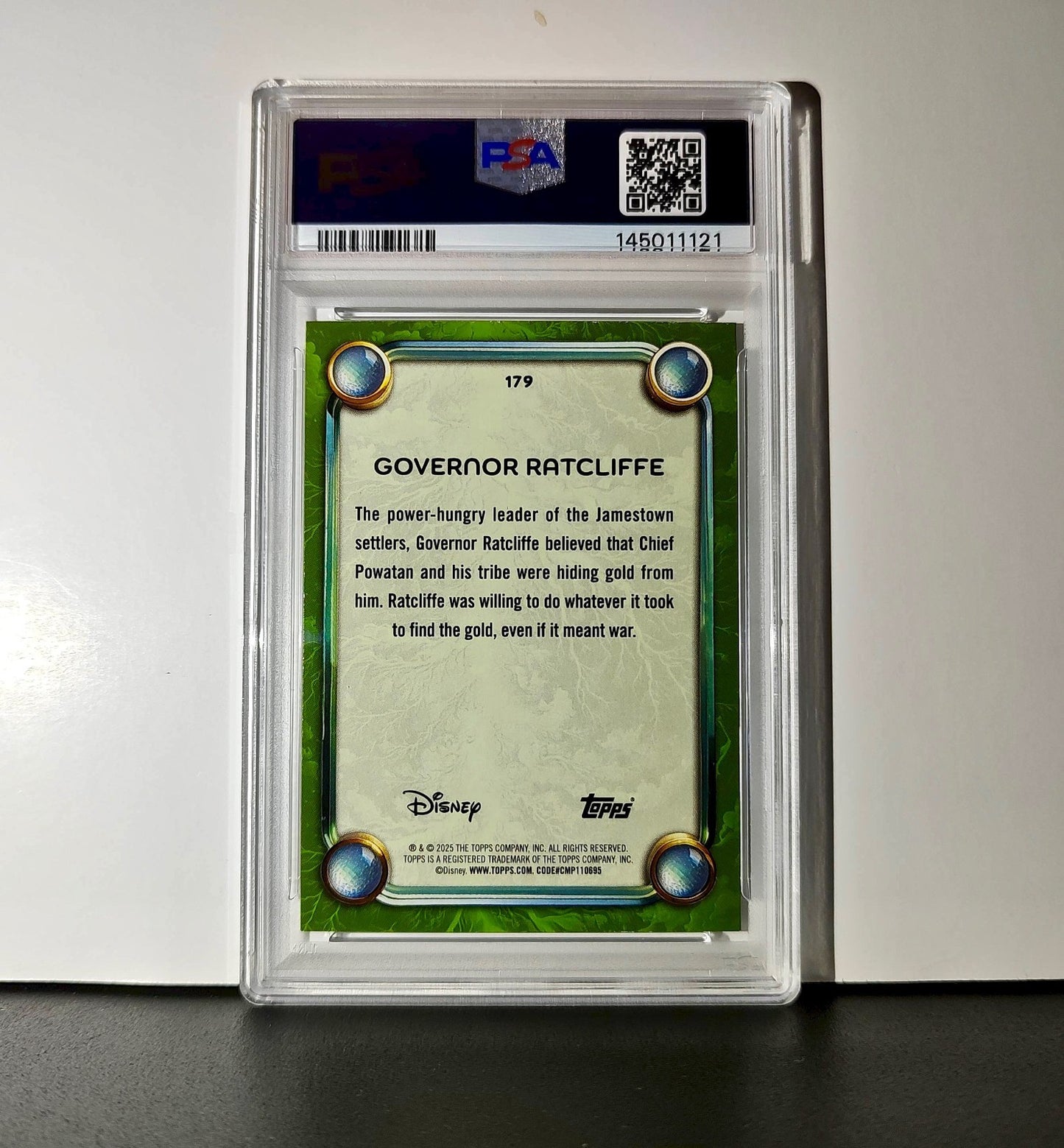Governor Ratcliffe 2025 Topps Disney #179 Card Pocahontas PSA 8 NM-MT