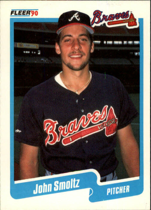 1990 John Smoltz Fleer Baseball Card #595