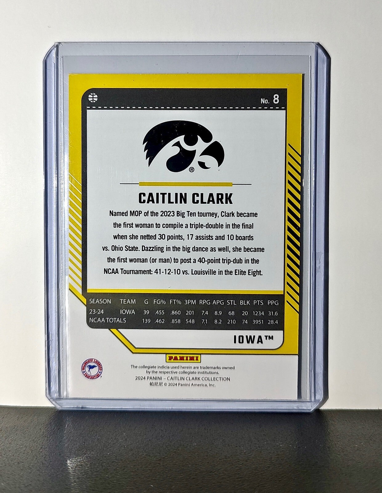 Caitlin Clark 2024 Silver Foil Panini Donruss #8 Basketball Card Iowa Hawkeyes