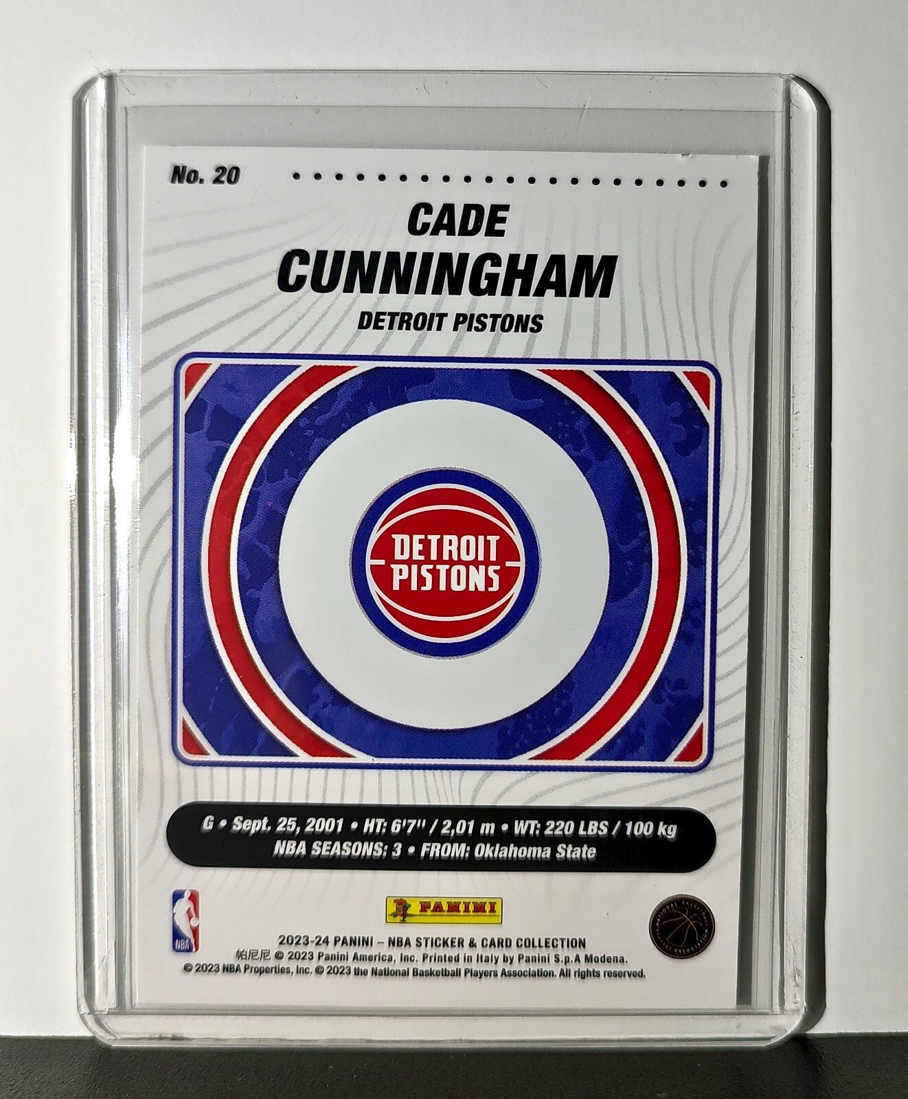 Cade Cunningham 2023-24 Panini NBA #20 Sticker Card Detroit Pistons