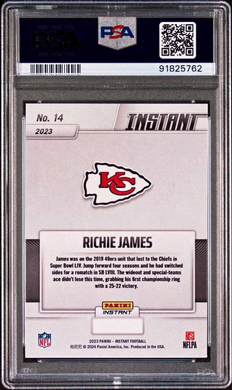 Richie James 2023 Panini NFL Superbowl Champions #14 Card PSA 9 Mint