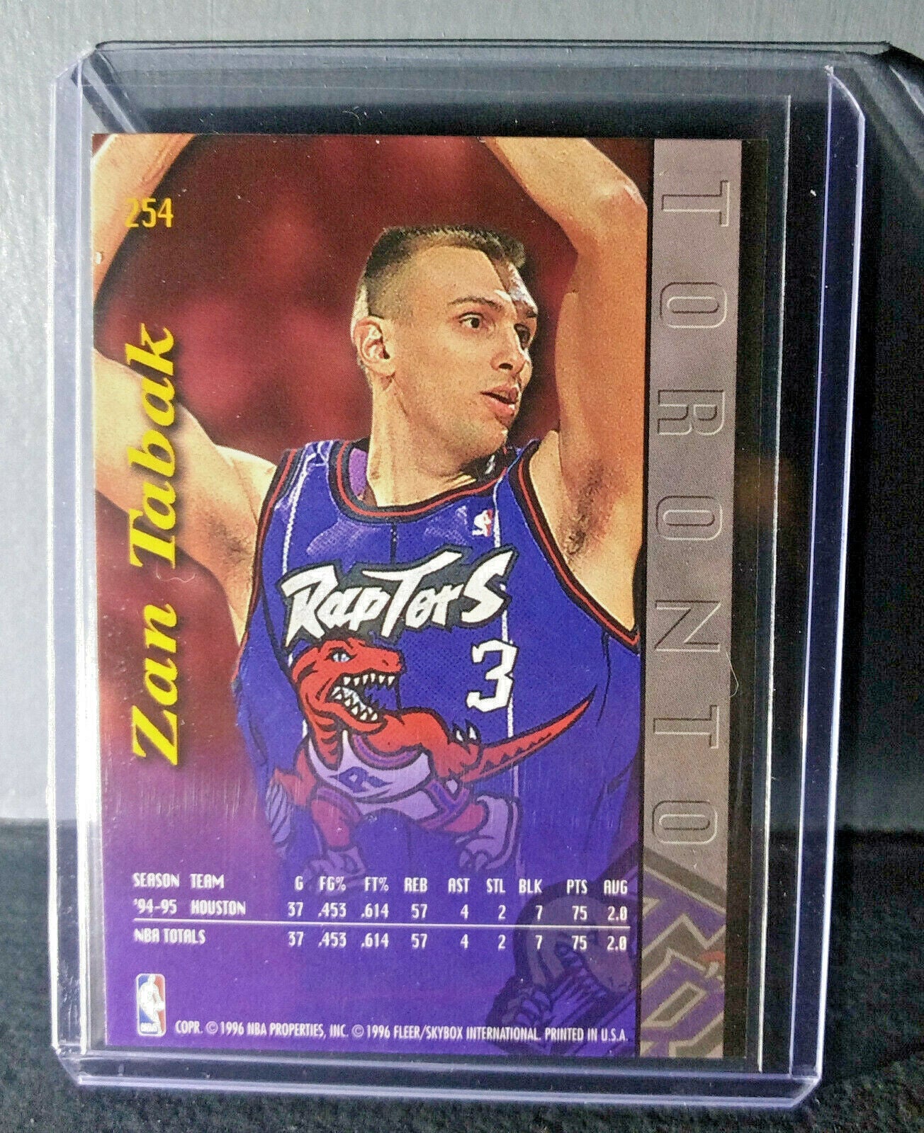 1995-96 Zan Tabak Fleer Ultra #254 Raptors Expansion Team Basketball Card