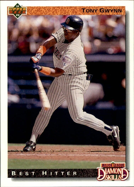 Tony Gwynn 1992 Upper Deck MLB #717 Diamond Skills Baseball Card Padres