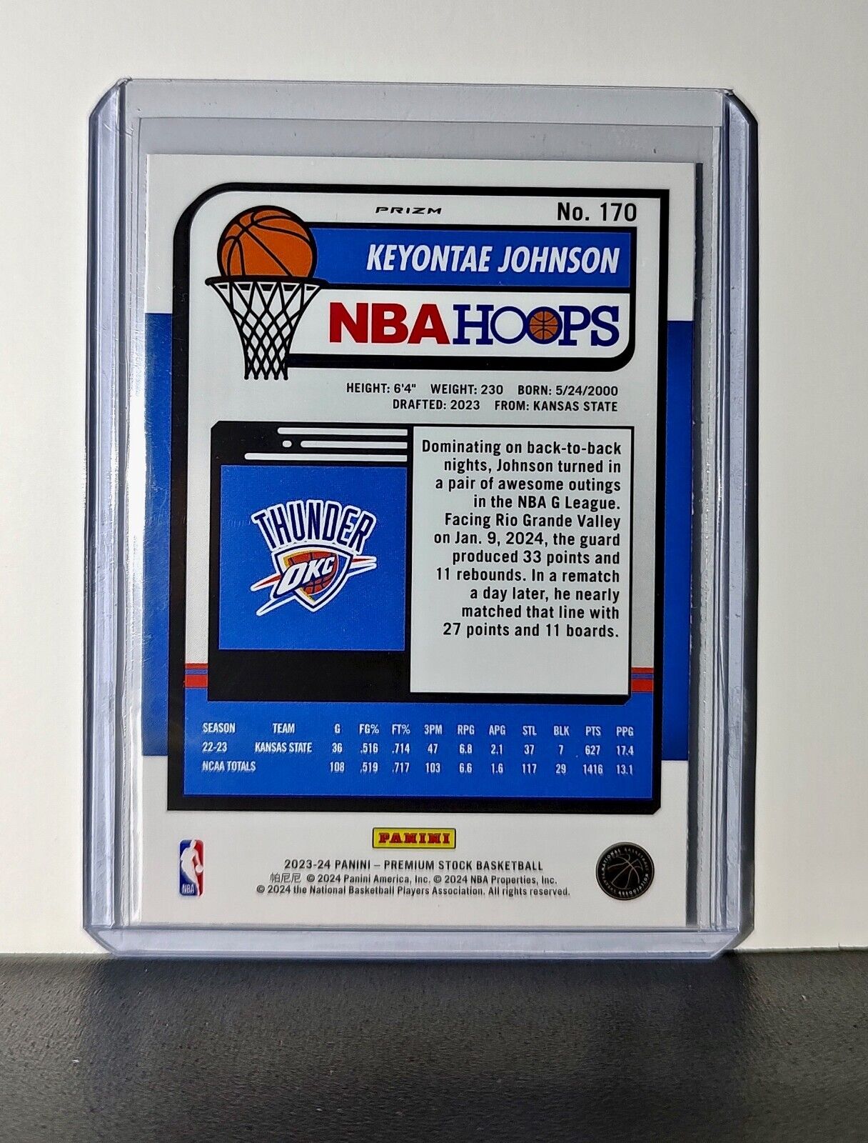 Keyontae Johnson 2023-24 Panini Premium NBA Hoops #170 Rookie Red Pulsar Prizm