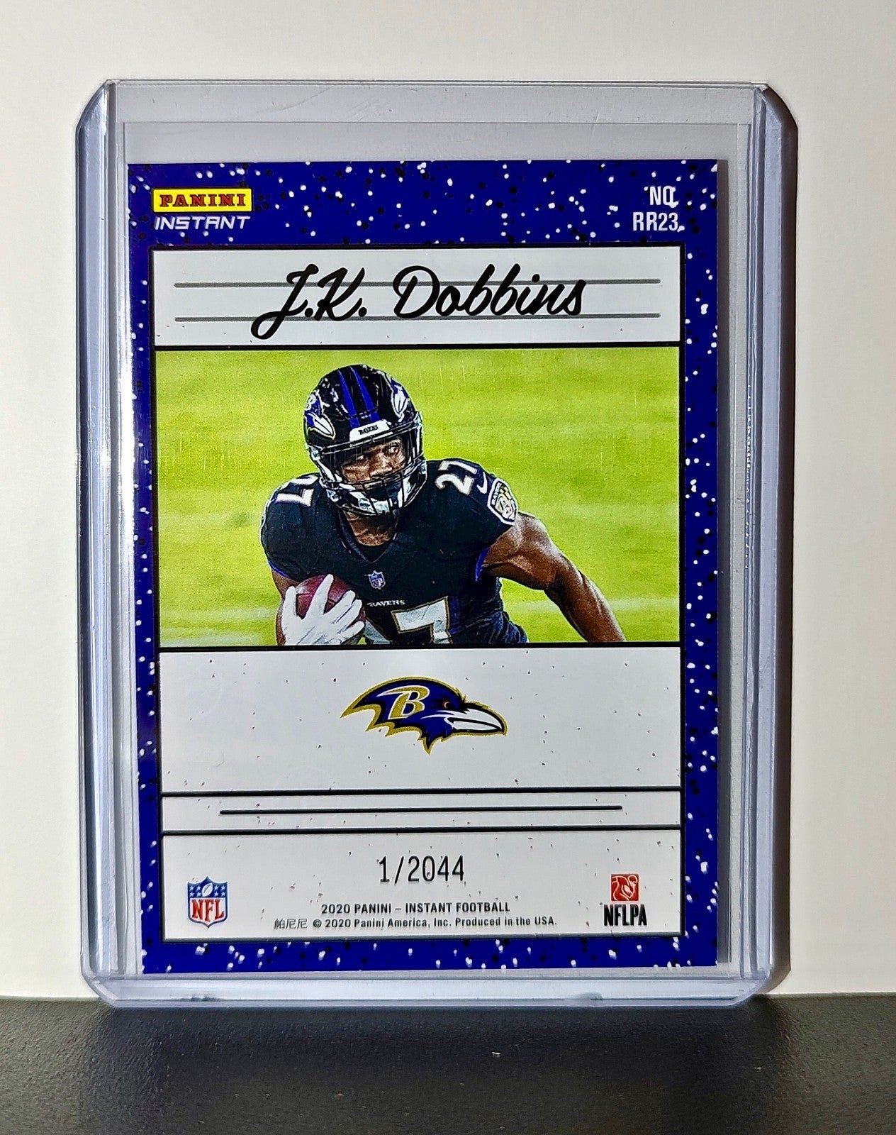 JK Dobbins Rookie 2020 Panini NFL #23 Rated Rookie Card Baltimore Ravens