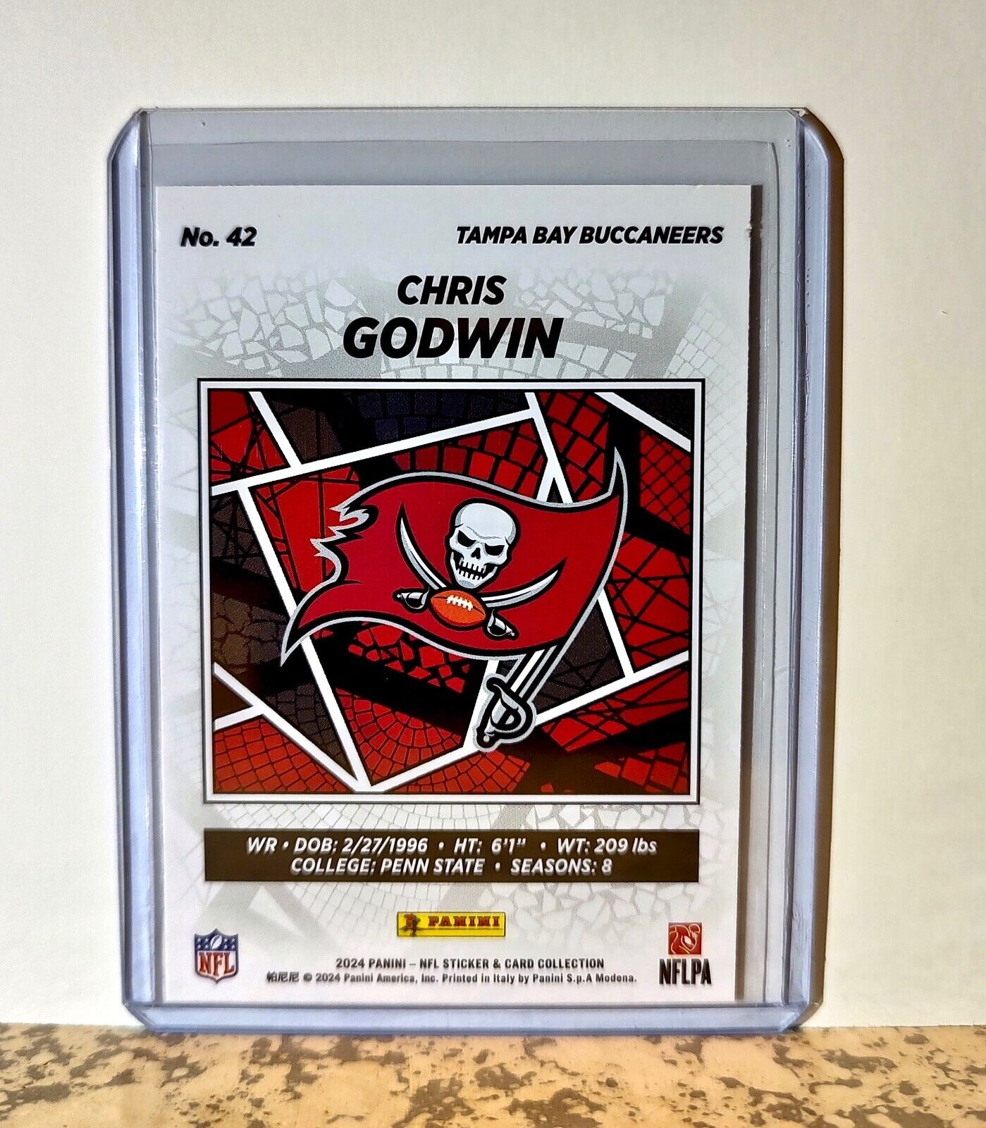 Chris Godwin 2024 Panini NFL #42 Silver Foil Sticker Card Tampa Bay Buccaneers