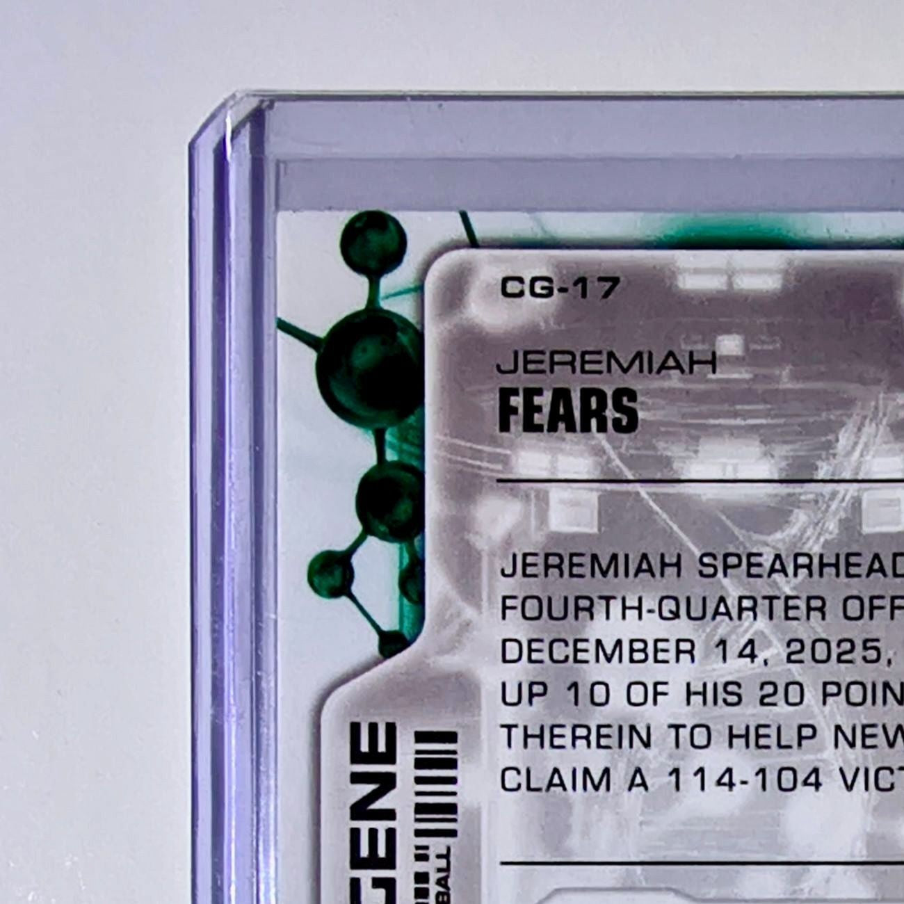 Jeremiah Fears Rookie 2025-26 NBA Topps Chrome Update Clutch Gene #CG-17 Card