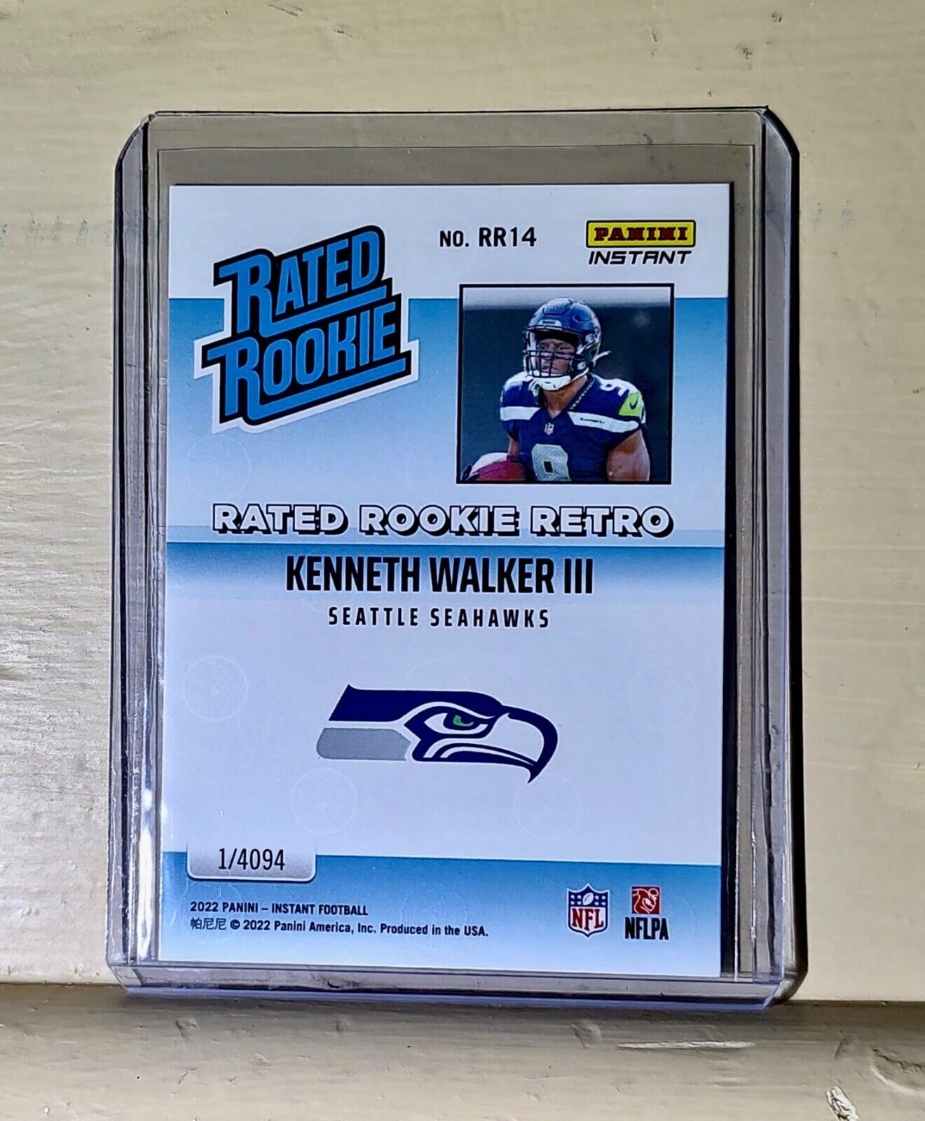 Kenneth Walker III 2022 NFL Panini #14 Rated Rookie Retro Football Card 1/4094