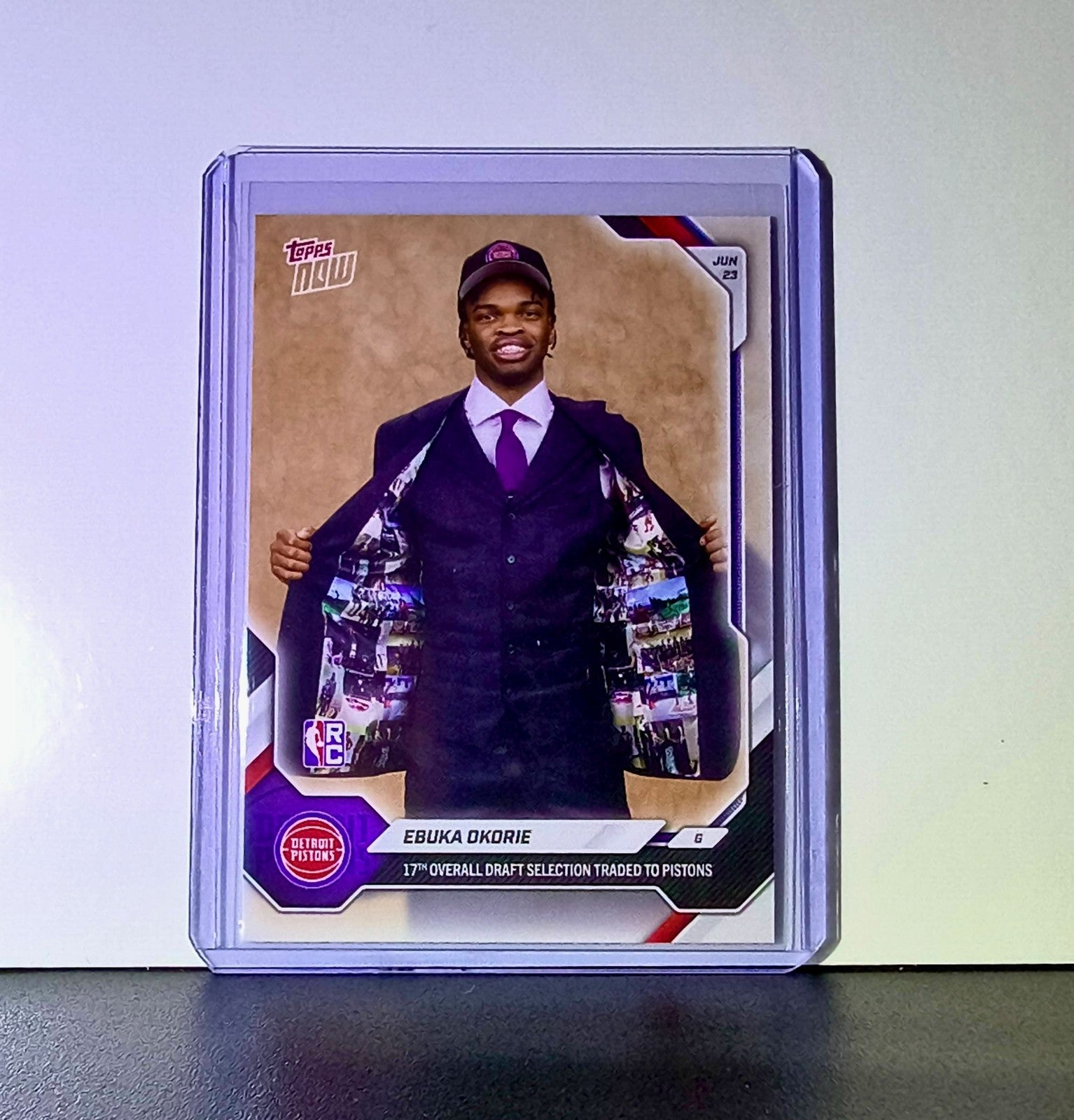 Ebuka Okorie Rookie 2026-27 Topps NBA Draft #EOKO Card Detroit Pistons