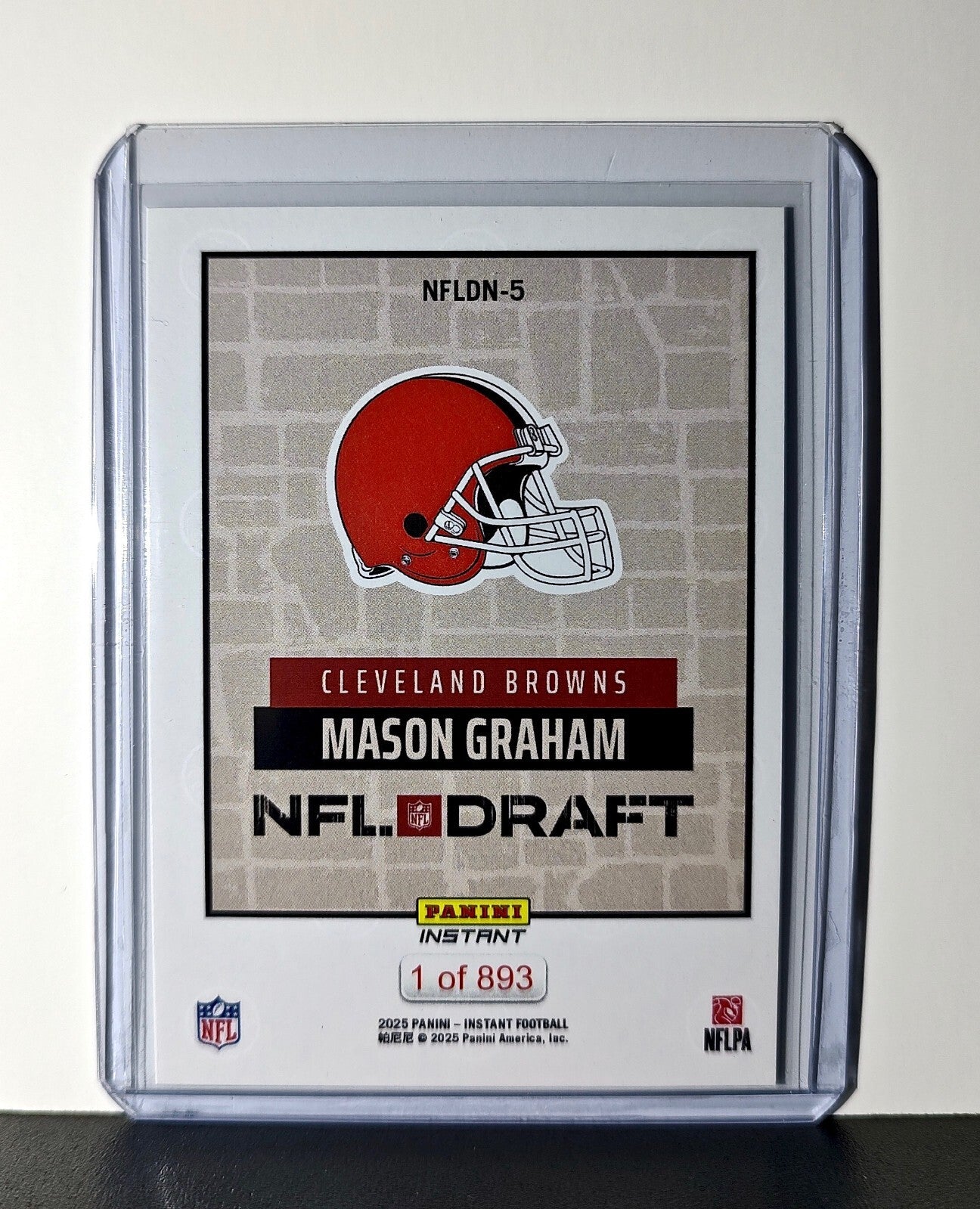 Mason Graham Rookie 2025 NFL Draft #5 Football Card Cleveland Browns 1 of 893