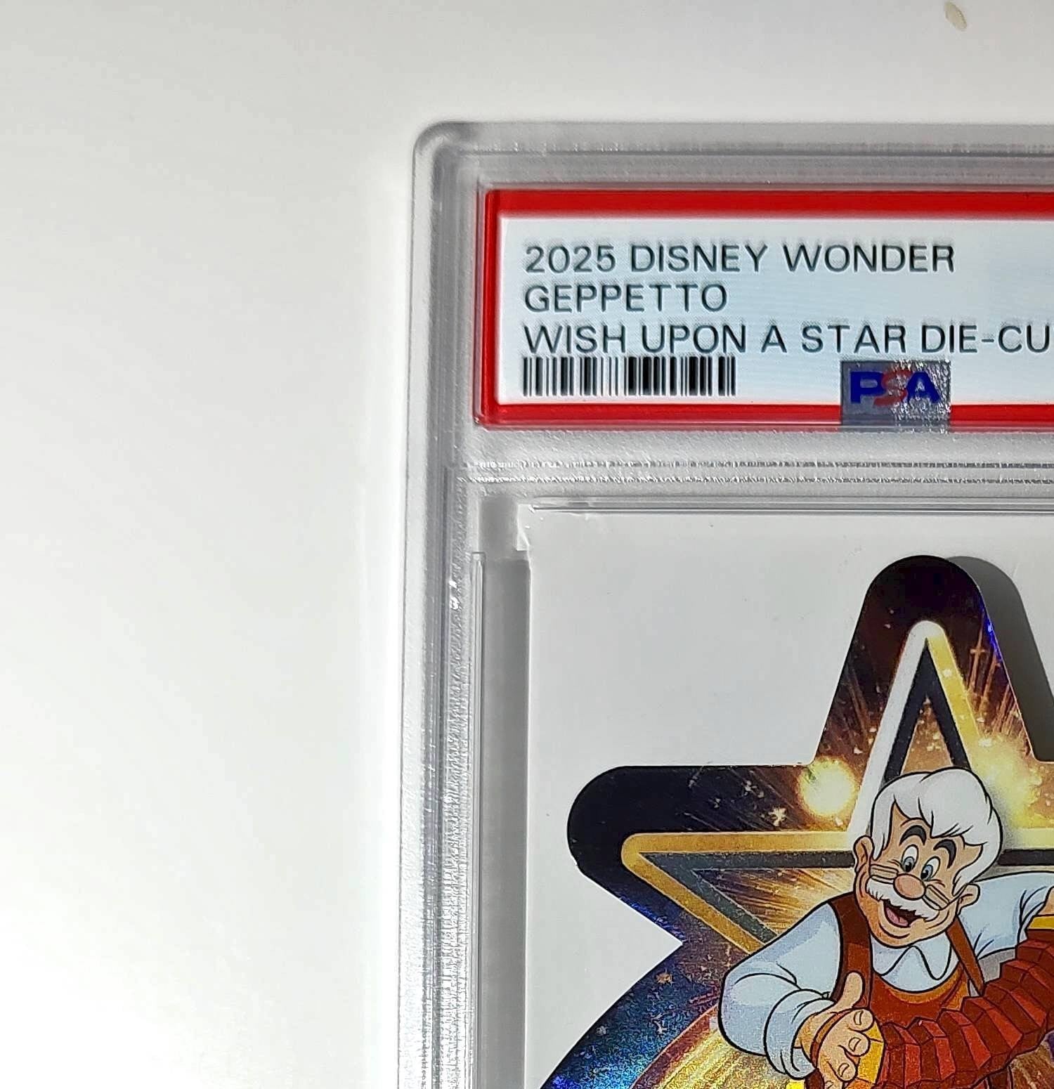 Geppetto 2025 Topps Chrome Disney #W-2 Wish Upon A Star Die Cut Pinocchio PSA 9