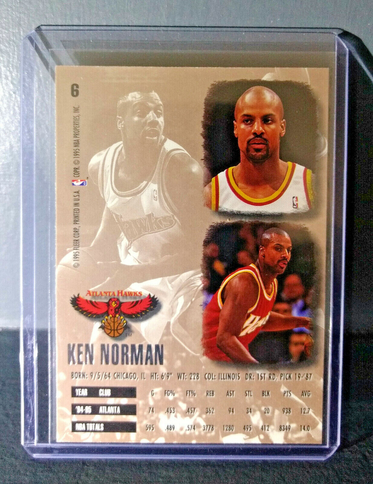 1995-96 Ken Norman Fleer Ultra #6 Basketball Card