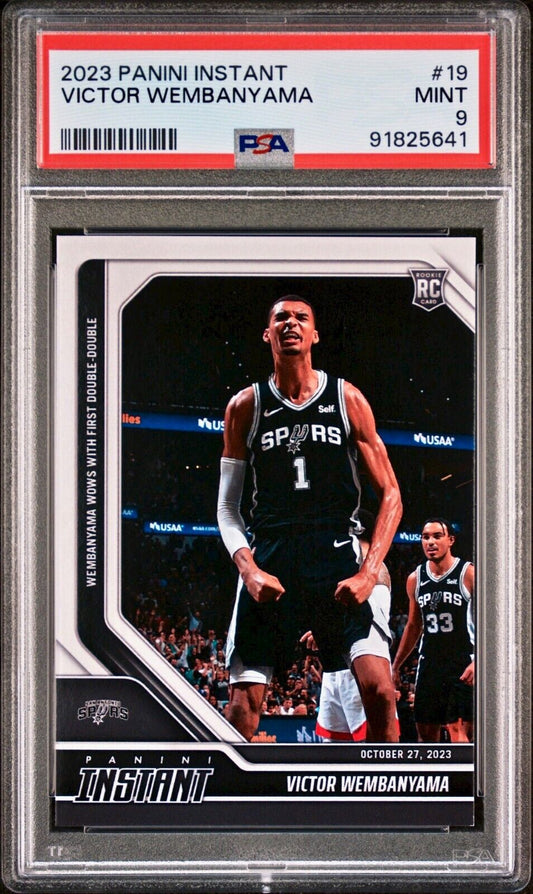 Victor Wembanyama 2023-24 Panini #19 NBA Rookie Card Spurs 1 of 18095 PSA 9 Mint