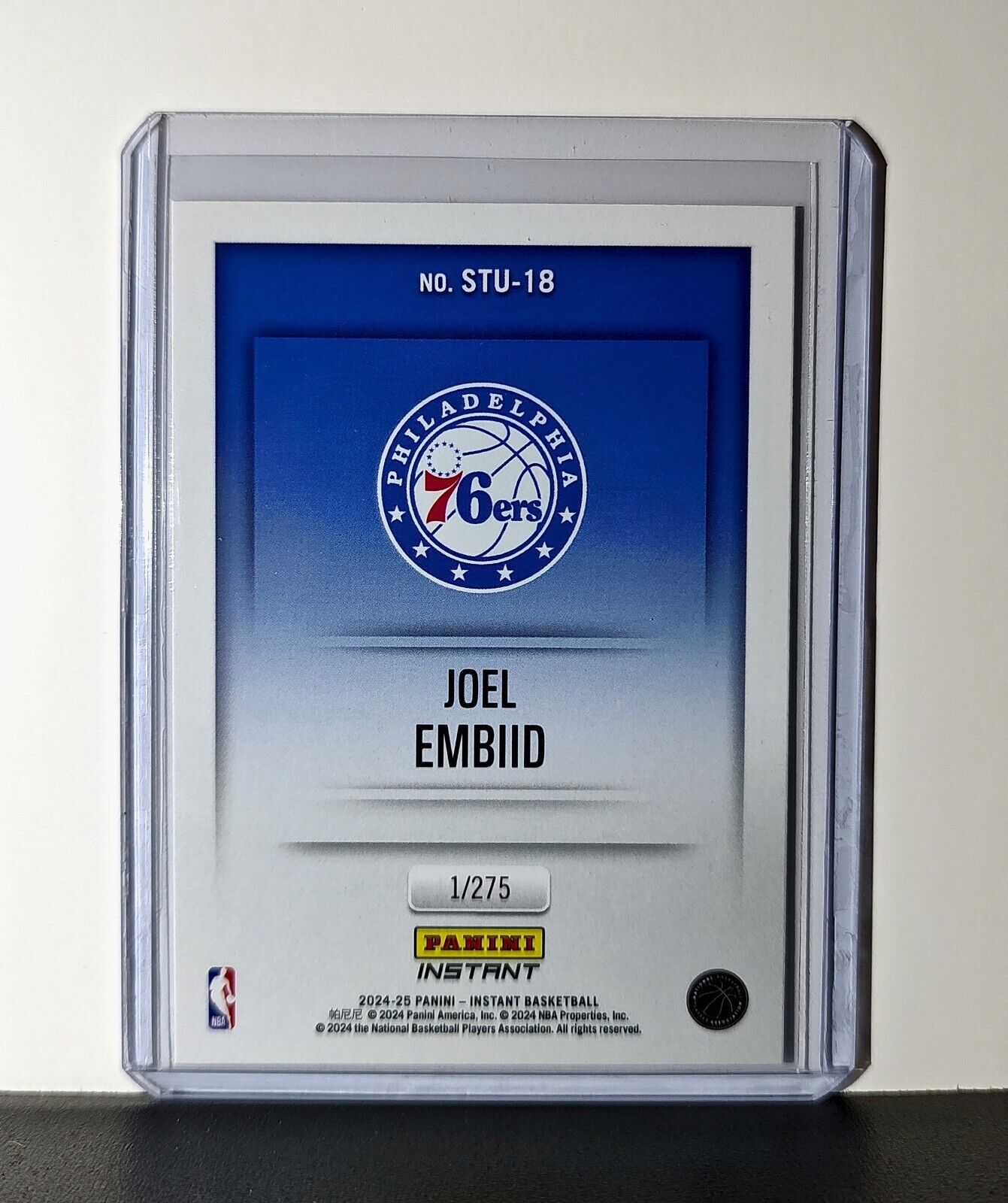 Joel Embiid 2024-25 Panini NBA Studio #18 Card Philadelphia 76ers 1/275