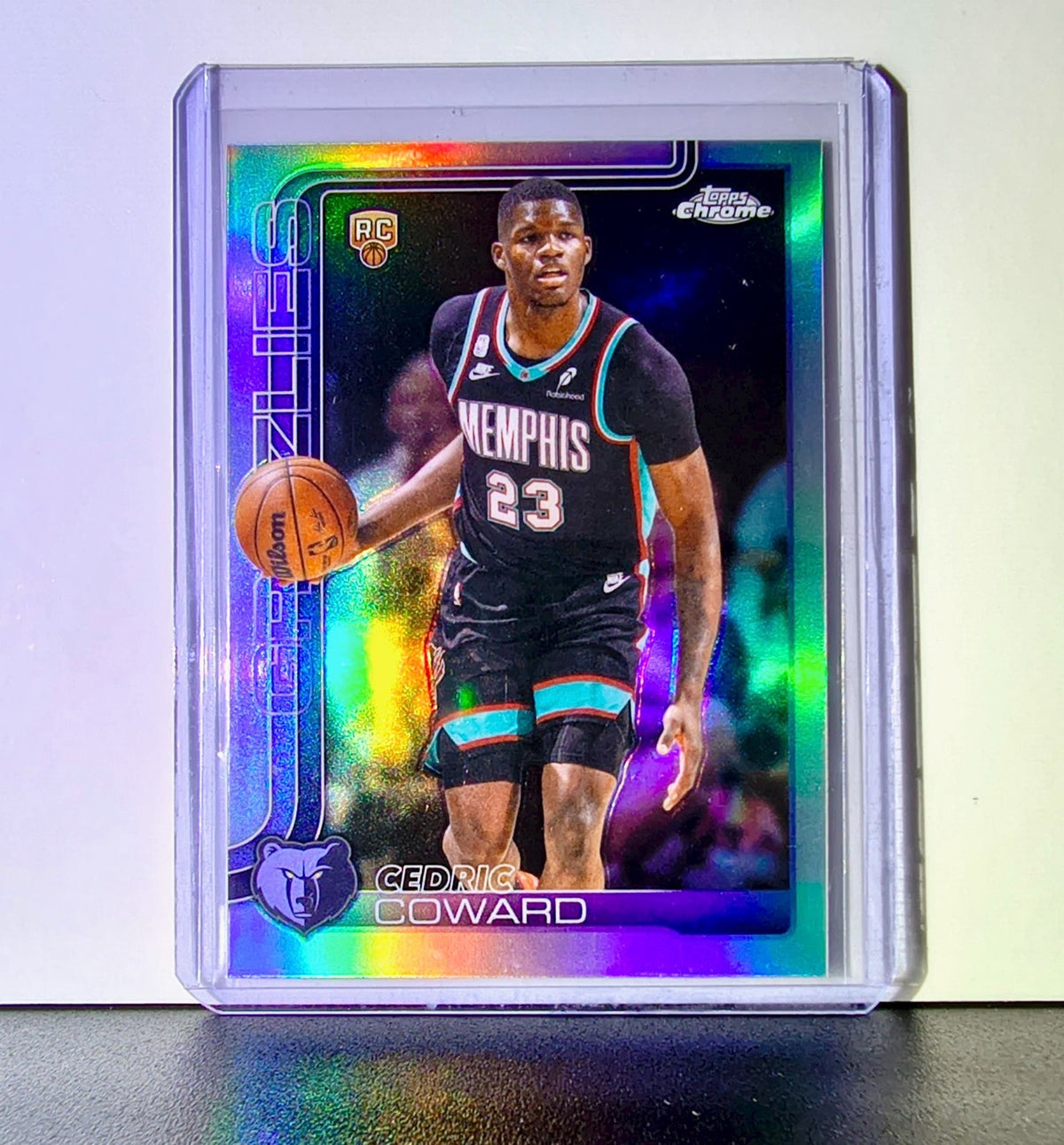 Cedric Coward Rookie 2025-26 NBA Topps Chrome Update Refractor #161 Grizzlies