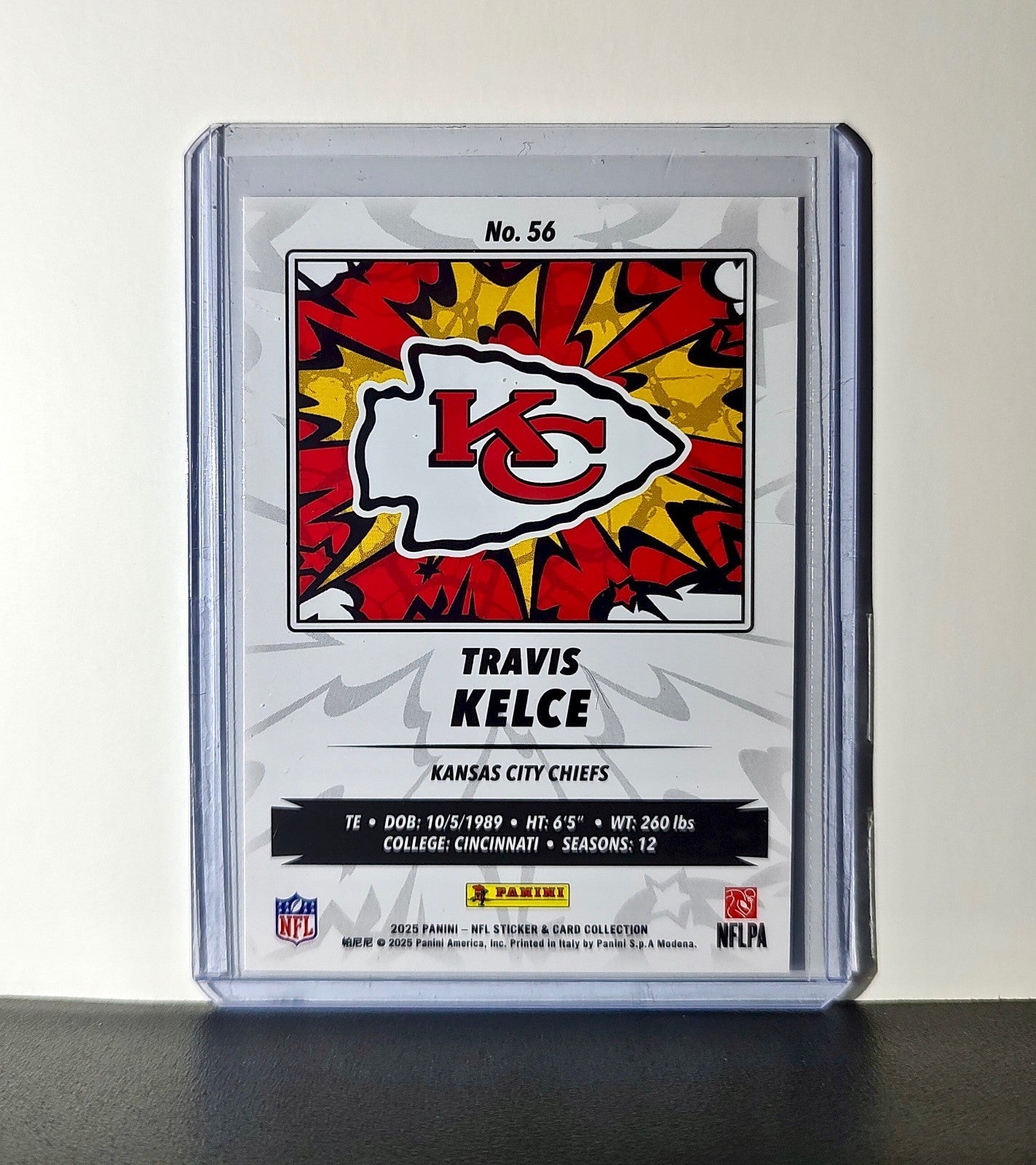 Travis Kelce 2025 Panini NFL #56 Sticker Card Kansas City Chiefs