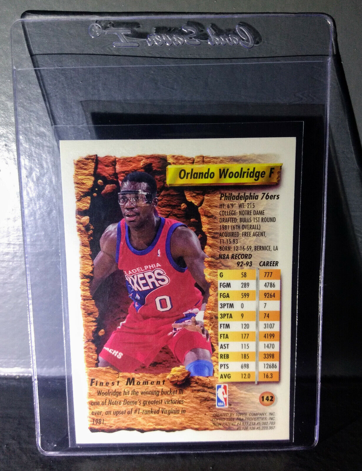 1993-94 Topps Finest Orlando Woolridge #142 Basketball Card