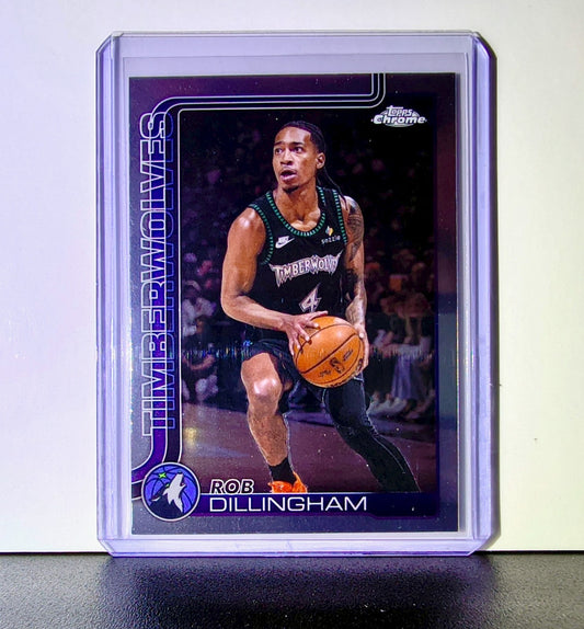 Rob Dillingham 2025-26 NBA Topps Chrome Update #105 Card Minnesota Timberwolves