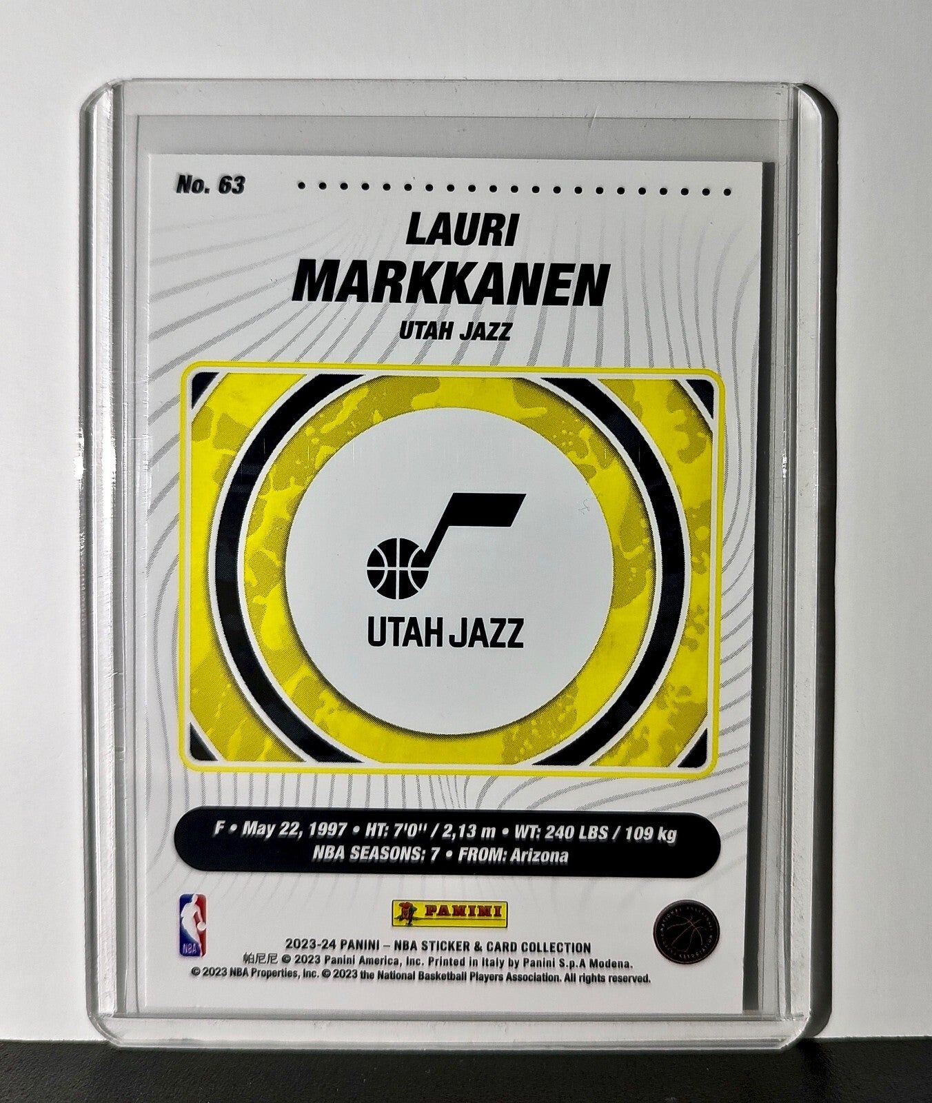 Lauri Markkanen 2023-24 Panini NBA #63 Foil Sticker Card Utah Jazz