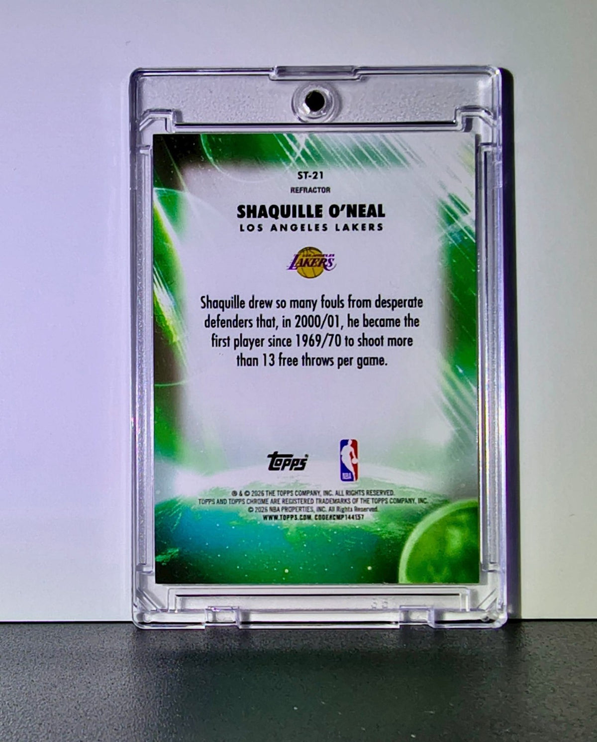 Shaquille O’Neal 2025 NBA Topps Chrome Update #ST-21 Stratospheric Stars Refract