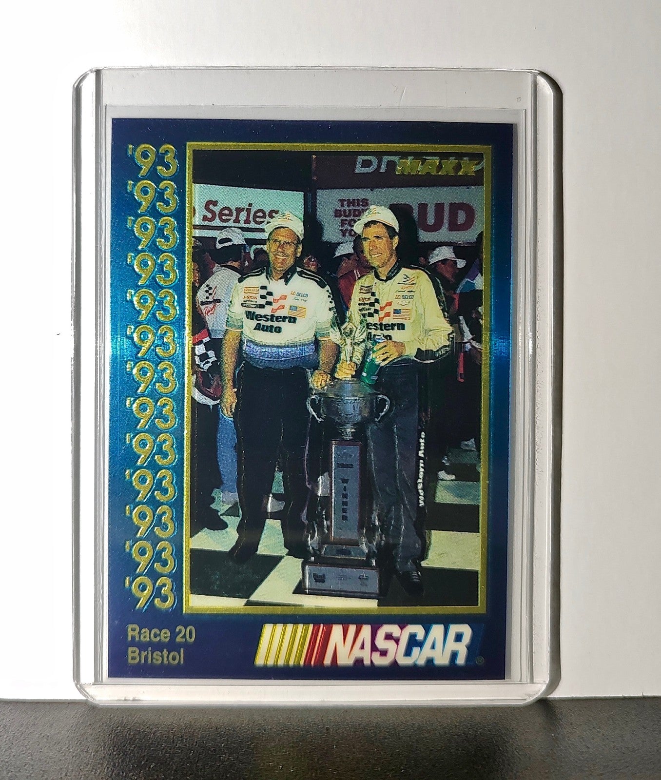 Race 20 Bristol YR 1993 Maxx Premier Plus Racing #199 NASCAR Card DARWAL Inc.