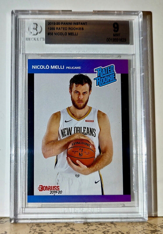 Nicolo Melli 2019-20 Panini NBA #38 Rated Rookies 1/3431 BGS 9 Pelicans