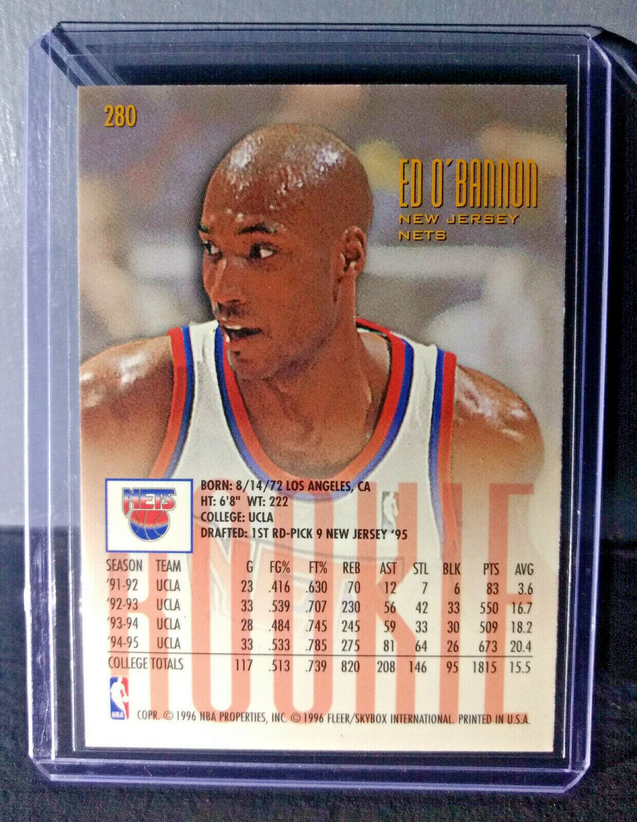 1995-96 Ed O'Bannon Fleer Ultra #280 Rookie Basketball Card